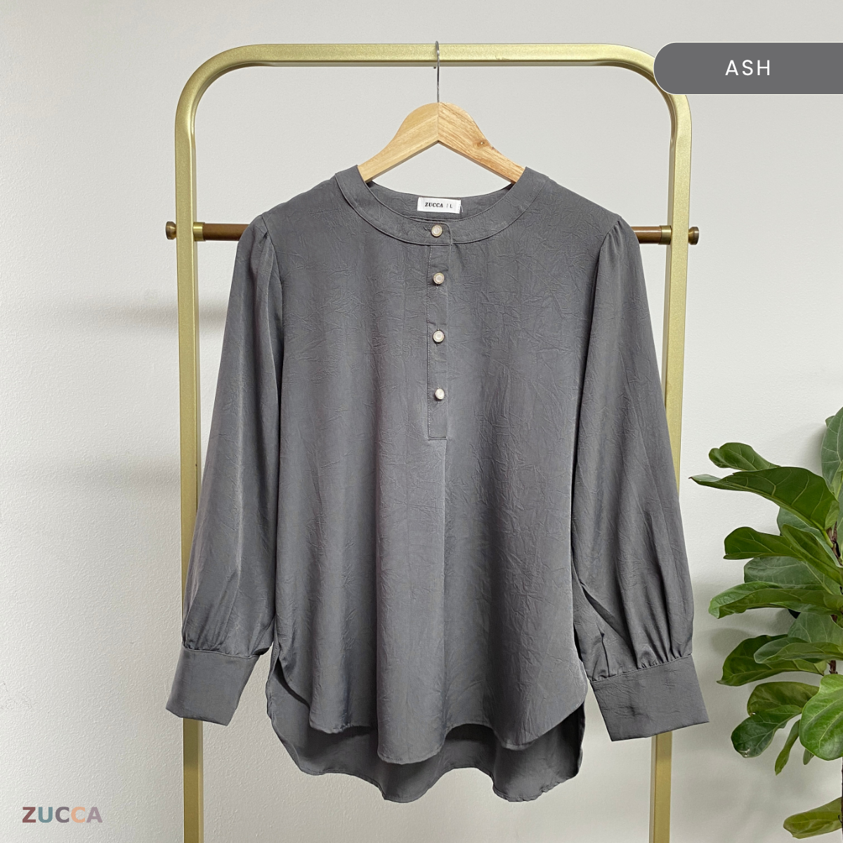 ZUCCA WAZAR LONG BLOUSE COMFY IRONLESS - DM109 Baju Cotton