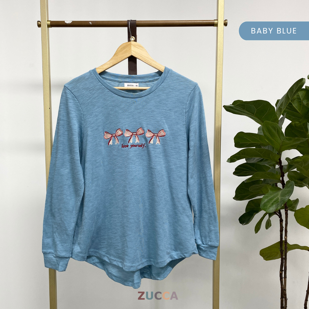 ZUCCA ATIQAH SOFT KNIT BOW EMBROIDERY SHIRT - MA028A