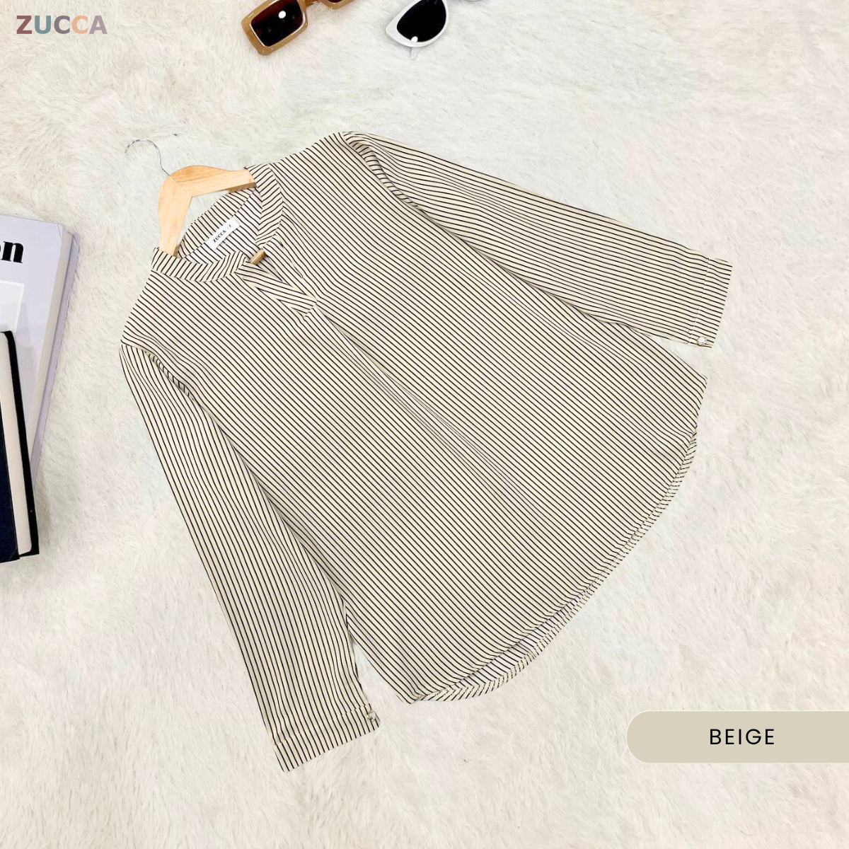 ZUCCA REINA COMFY PLAIN V-NECK BLOUSE - DM144