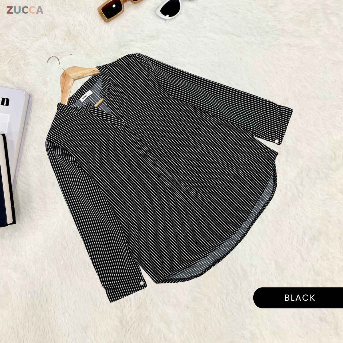 ZUCCA REINA COMFY PLAIN V-NECK BLOUSE - DM144