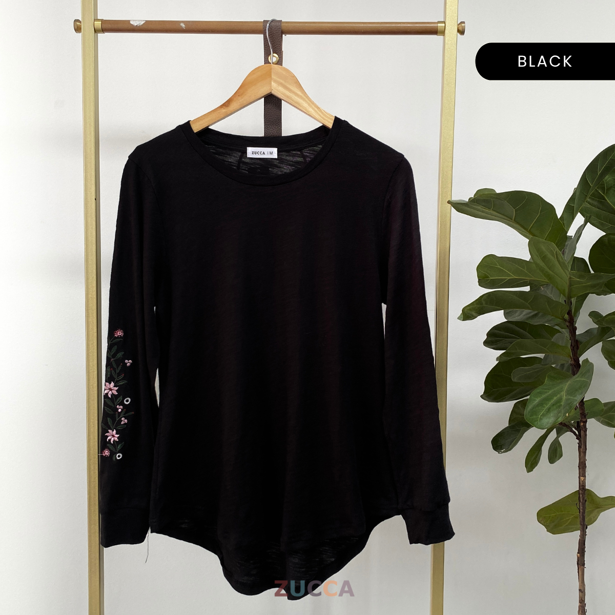 ZUCCA STARLY FLORAL EMBROIDERY SLEEVE SHIRT - MA035