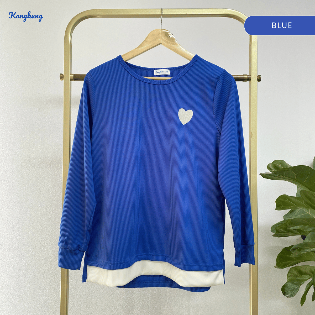 KANGKUNG ILANA BLOUSE RIBBED KASUAL YANG SELESA - KK1041