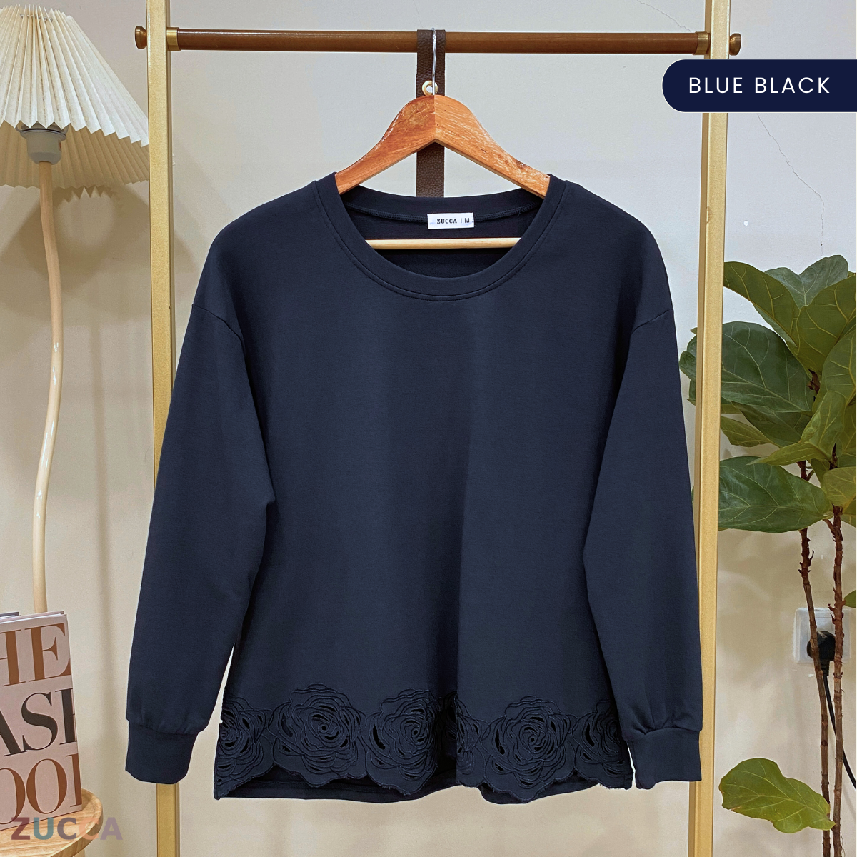 ZUCCA NYLA EMBROIDERY HEM WOMEN BLOUSE - MA018