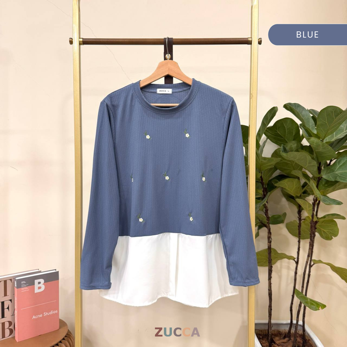 JUNA TWO-PIECE ATTACHED EMBROIDERY BLOUSE - DM264