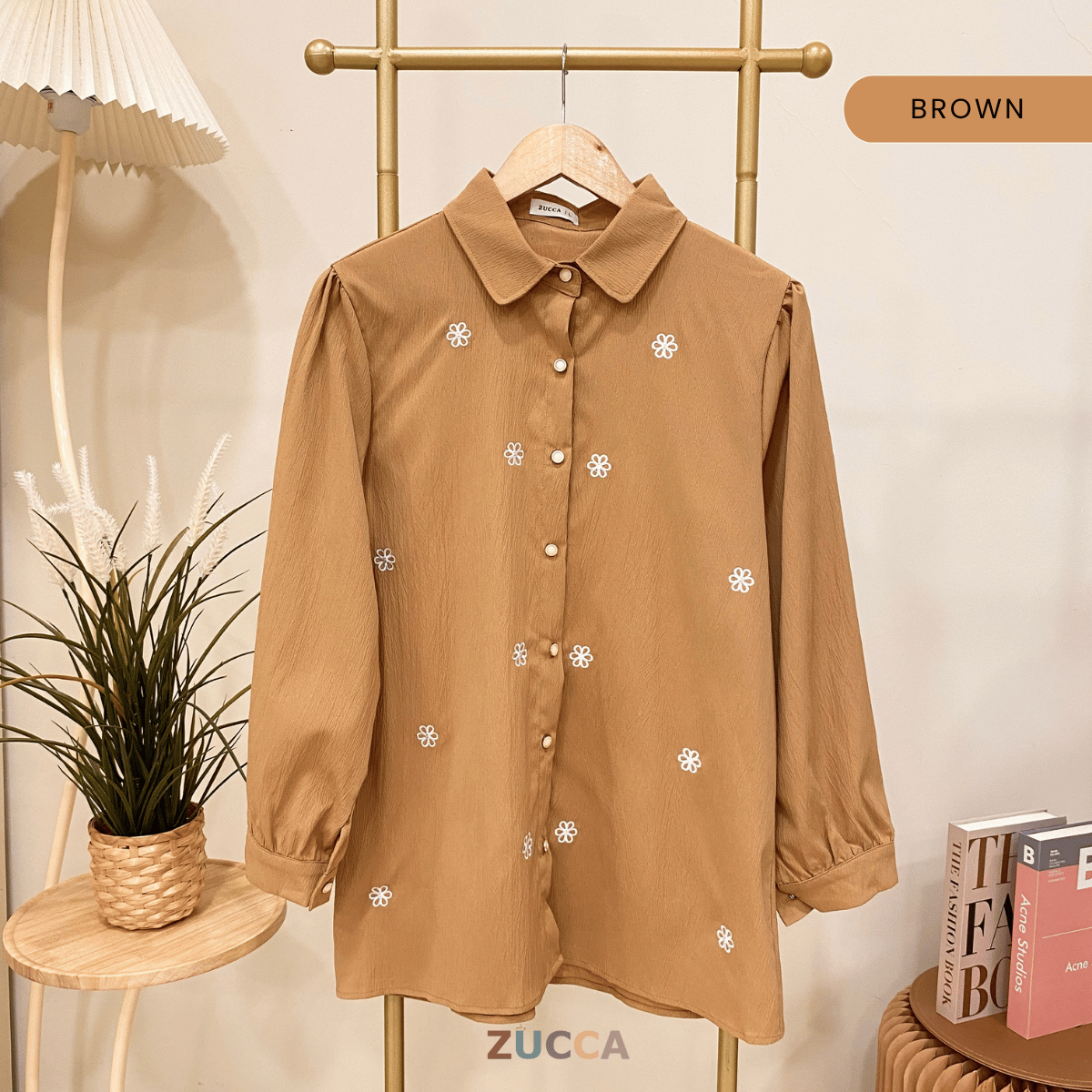 ZUCCA DILLA KEMEJA BERBUTANG PENUH DENGAN SULAMAN - DM251