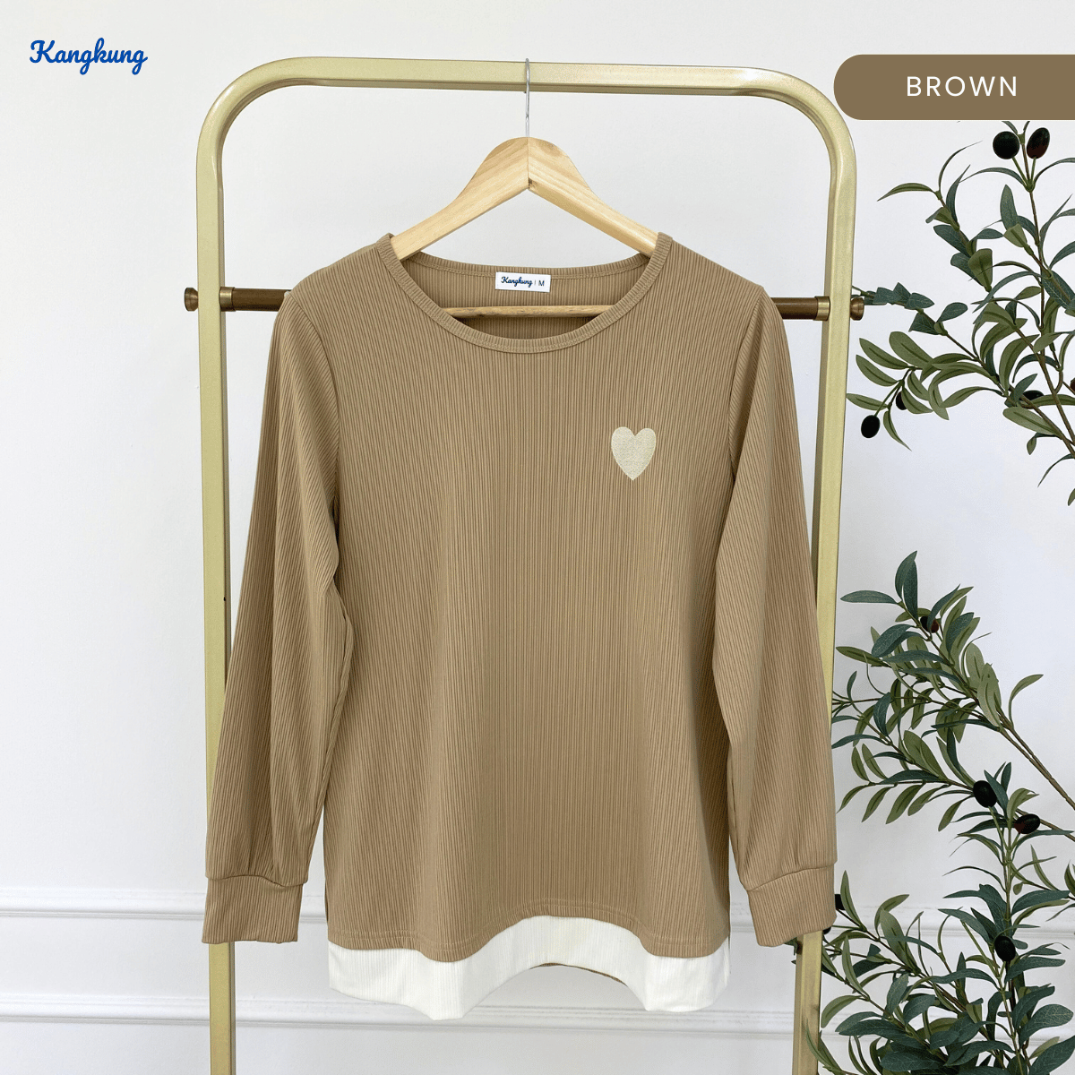 KANGKUNG ILANA BLOUSE RIBBED KASUAL YANG SELESA - KK1041