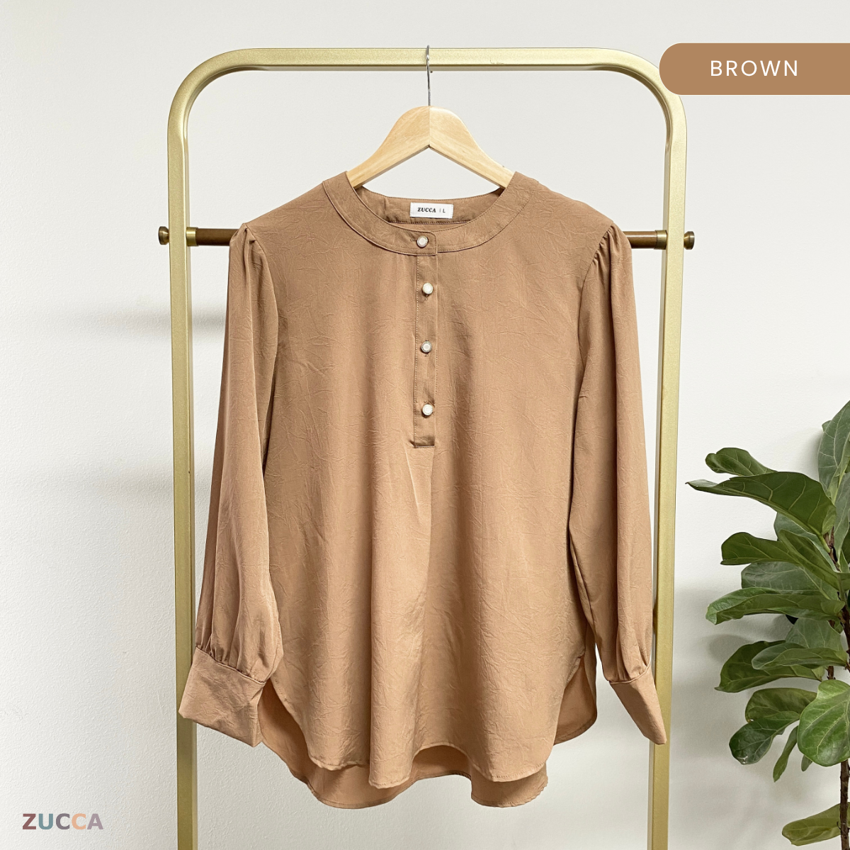 ZUCCA WAZAR LONG BLOUSE COMFY IRONLESS - DM109 Baju Cotton