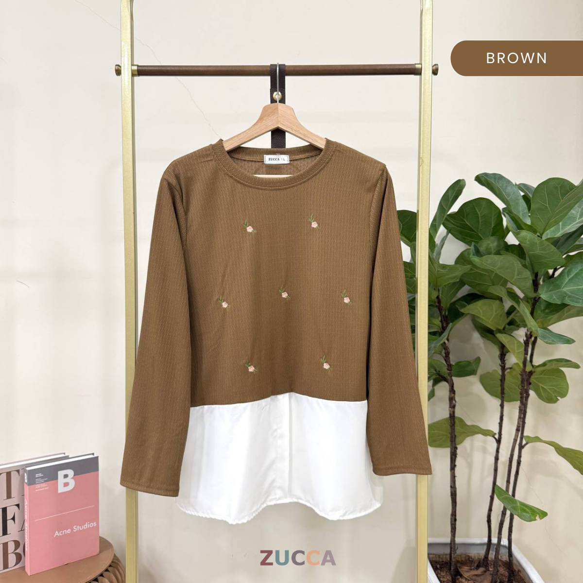 JUNA TWO-PIECE ATTACHED EMBROIDERY BLOUSE - DM264