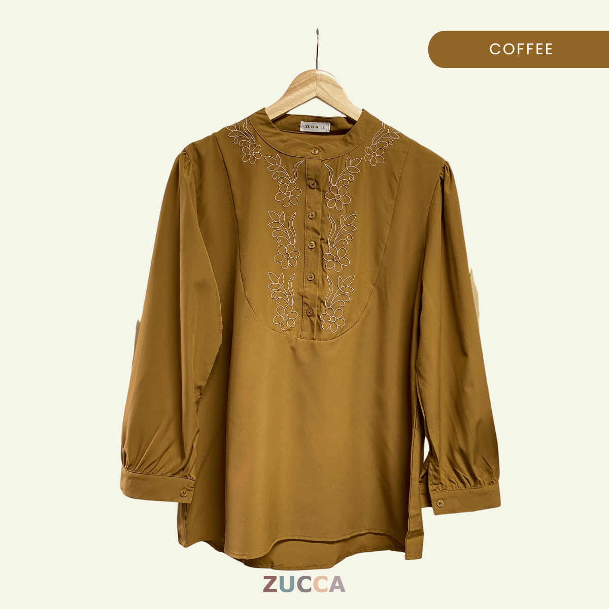 ZUCCA HAYNA HALF-BUTTON COTTON WOMEN BLOUSE - DM020 BAJU KEMEJA WANITA KOREAN STYLE