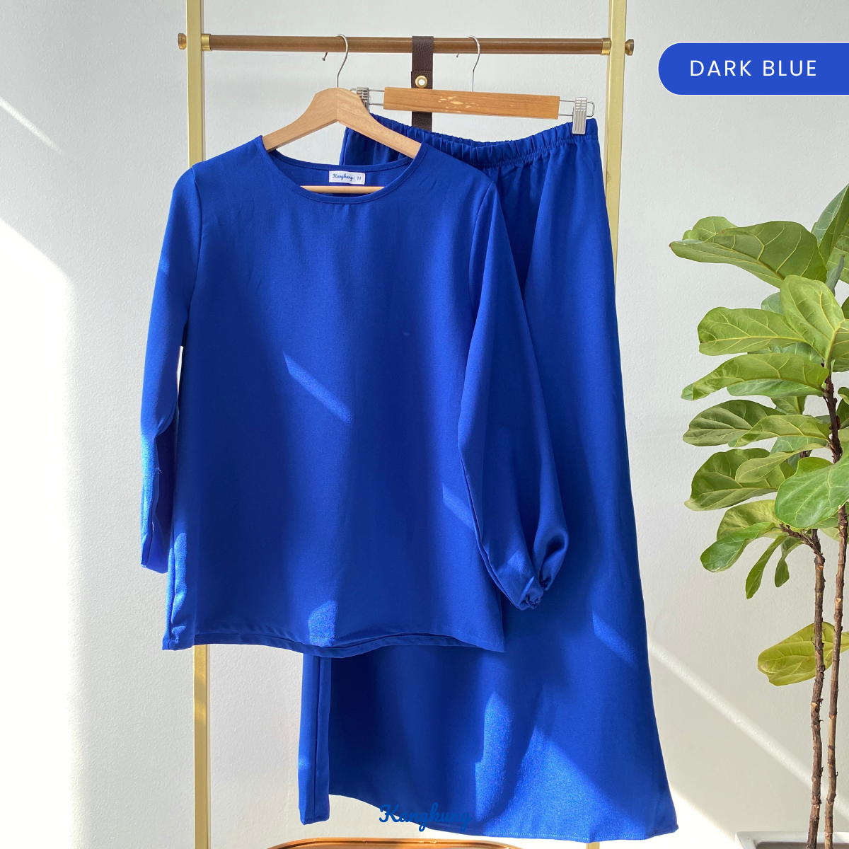KANGKUNG IXORA SET MODEST DUA HELAI PLAIN – KK115