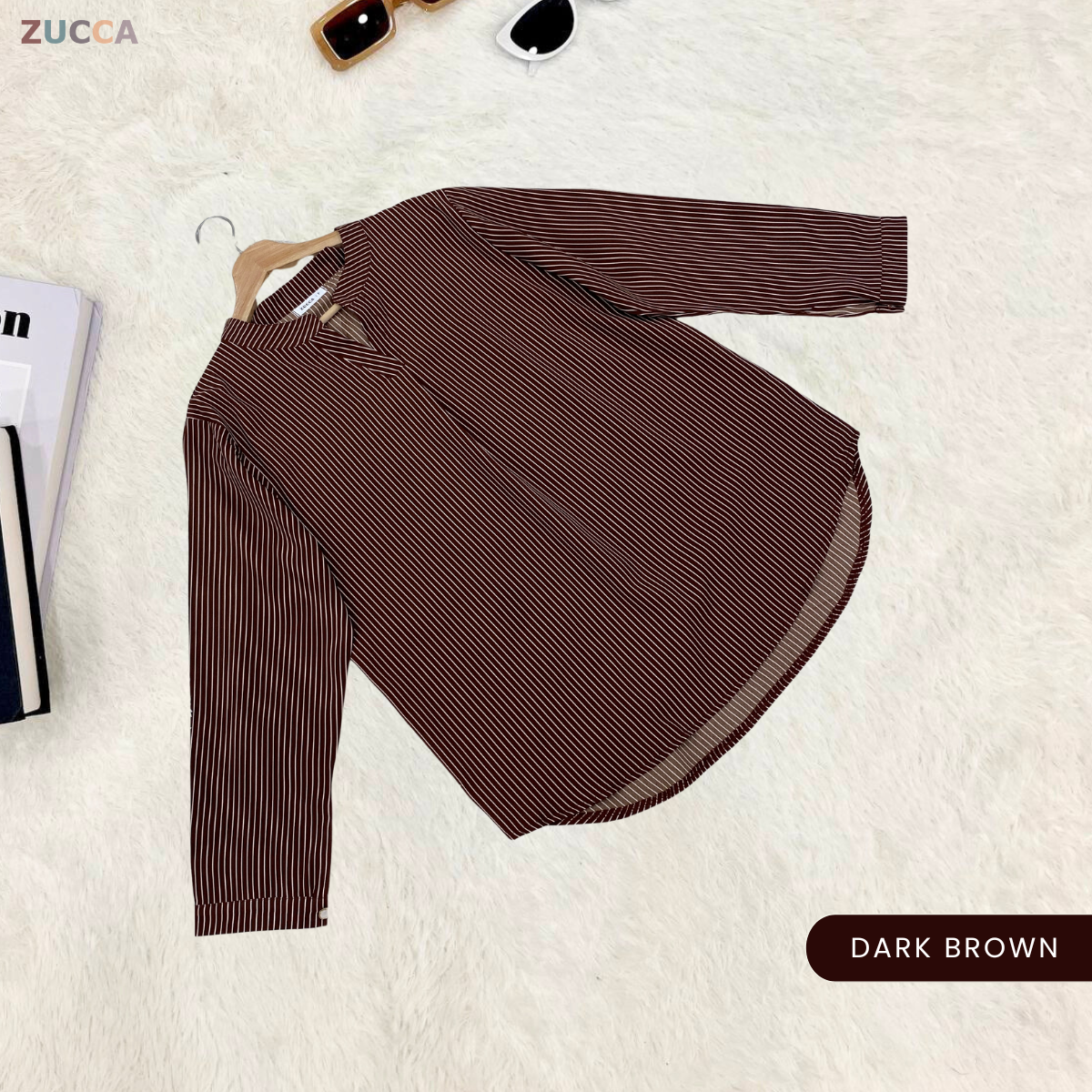ZUCCA REINA COMFY PLAIN V-NECK BLOUSE - DM144