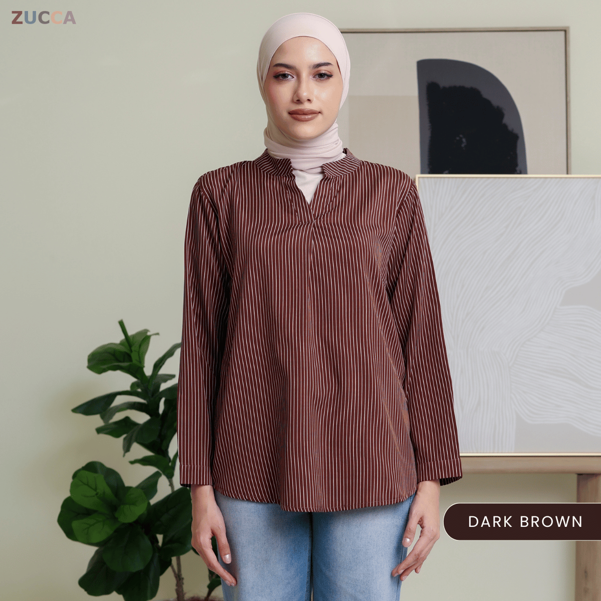 ZUCCA REINA COMFY PLAIN V-NECK BLOUSE - DM144