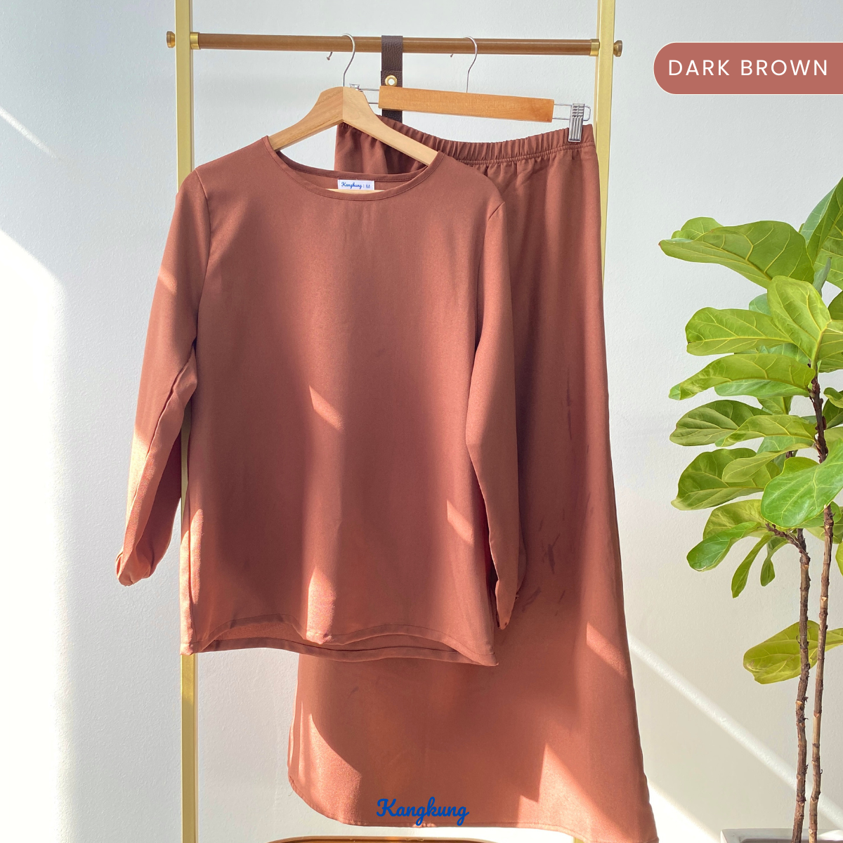 KANGKUNG IXORA SET MODEST DUA HELAI PLAIN – KK115