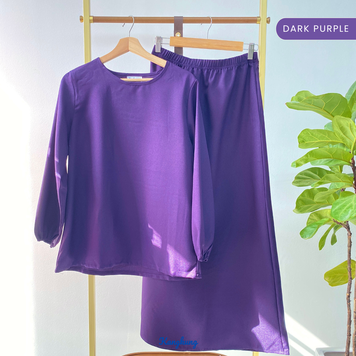 KANGKUNG IXORA SET MODEST DUA HELAI PLAIN – KK115