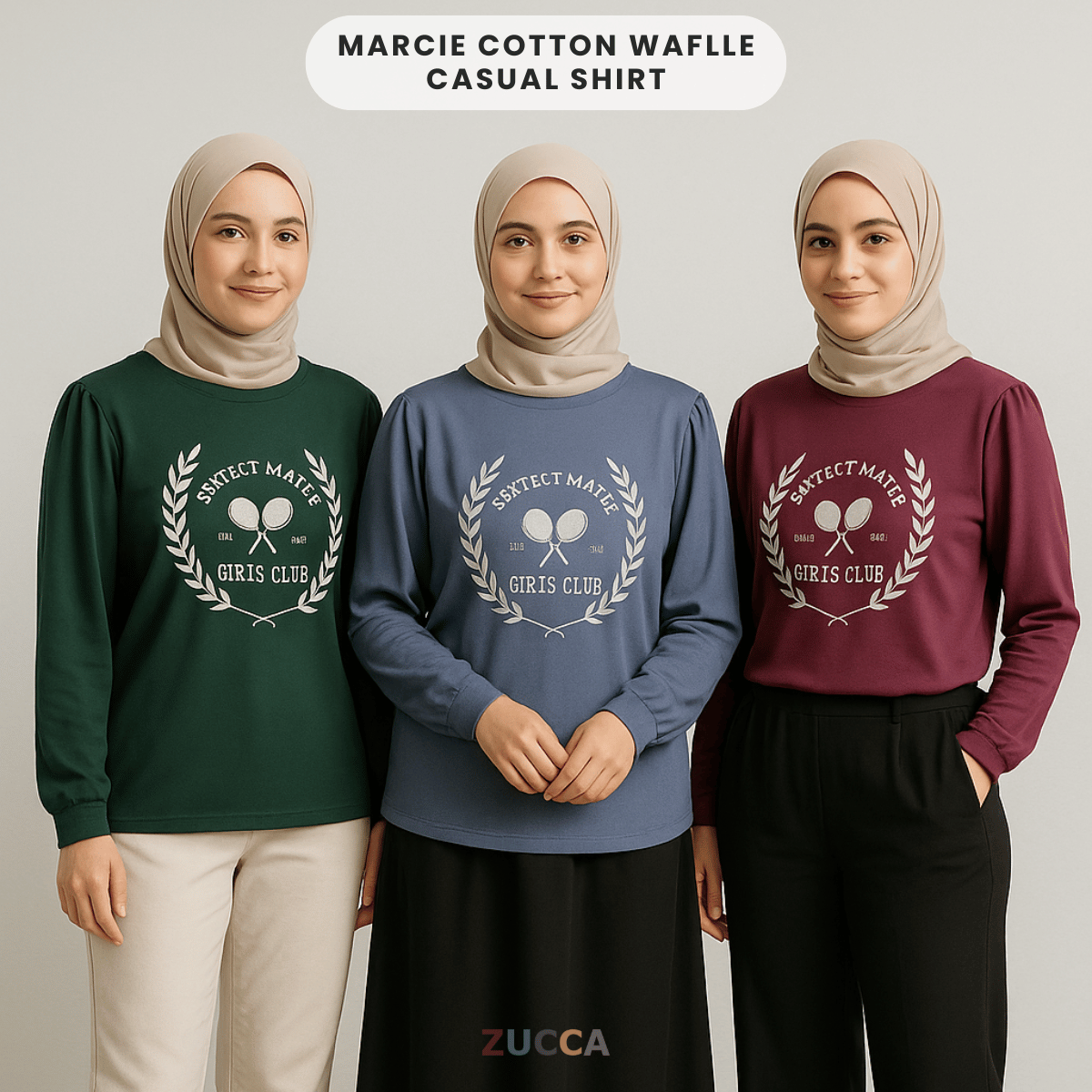 ZUCCA MARCIE KEMEJA KASUAL WANITA WAFFLE COTTON - DM007 BAJU WANITA KOREAN STYLE