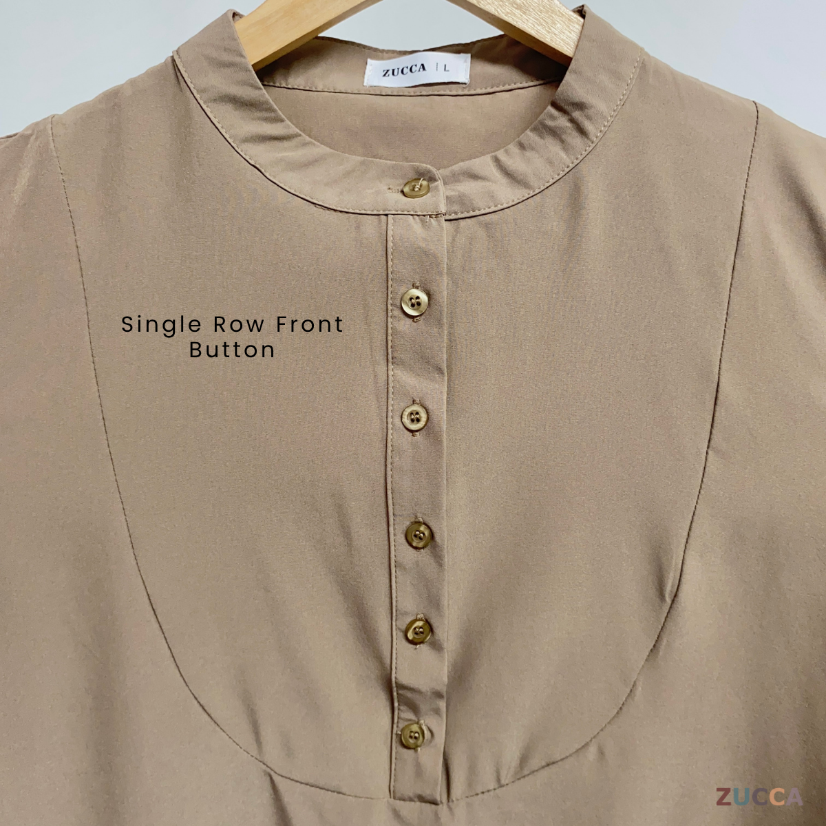 ZUCCA HAYNA HALF-BUTTON COTTON WOMEN BLOUSE - DM020 BAJU KEMEJA WANITA KOREAN STYLE