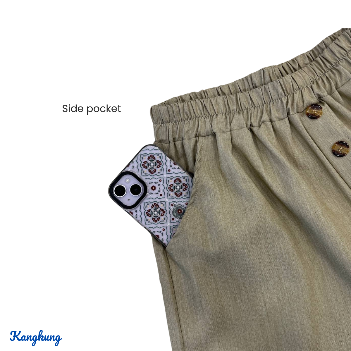 ZUCCA CARLOS BUTTON STRAIGHT PANTS KOREAN STYLE - DM025