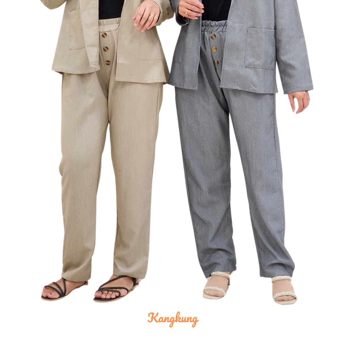 ZUCCA CARLOS BUTTON STRAIGHT PANTS KOREAN STYLE - DM025