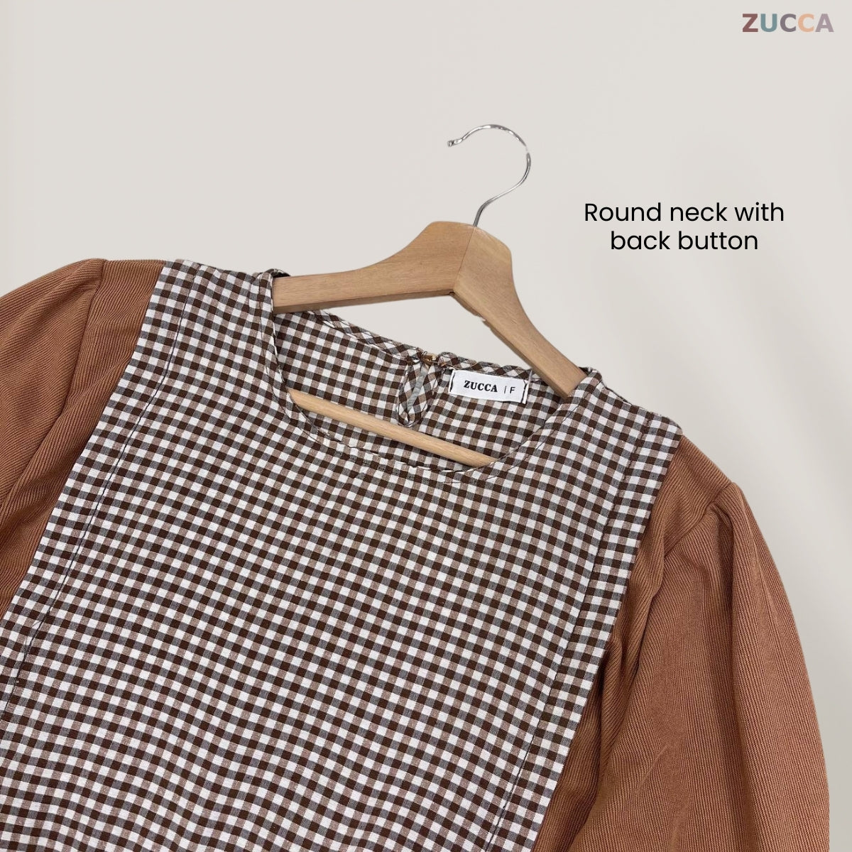 ZUCCA SULLI BLOUS KOREA PEPLUM BERCORAK KOTAK - DM040