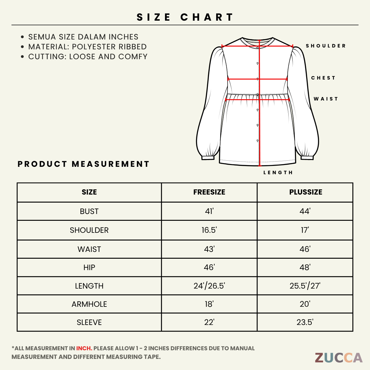 ZUCCA ALITA PLAIN WOMEN BLOUSE - DM065 KEMEJA WANITA OFFICEWEAR KOREAN STYLE