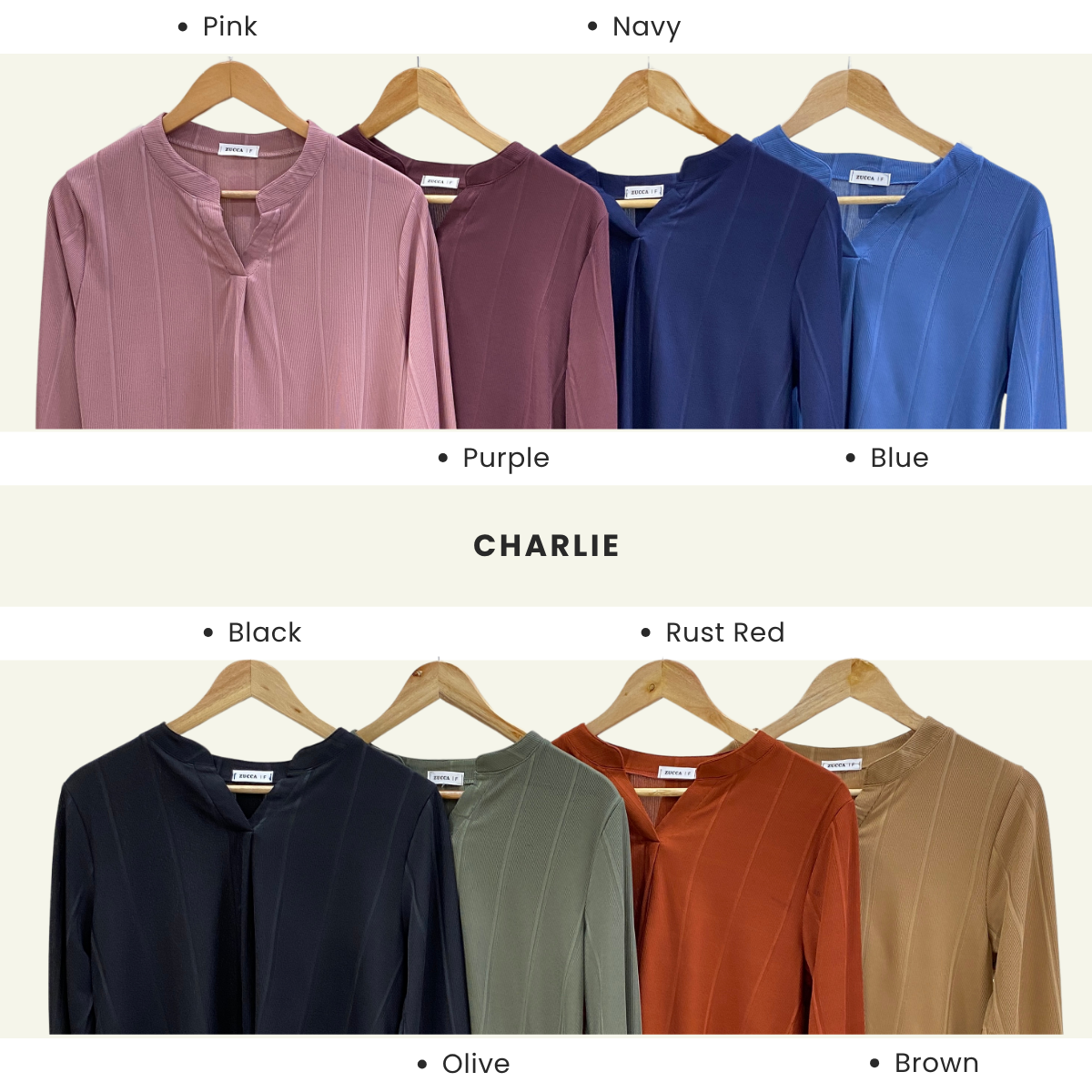 ZUCCA ALITA PLAIN WOMEN BLOUSE - DM065 KEMEJA WANITA OFFICEWEAR KOREAN STYLE
