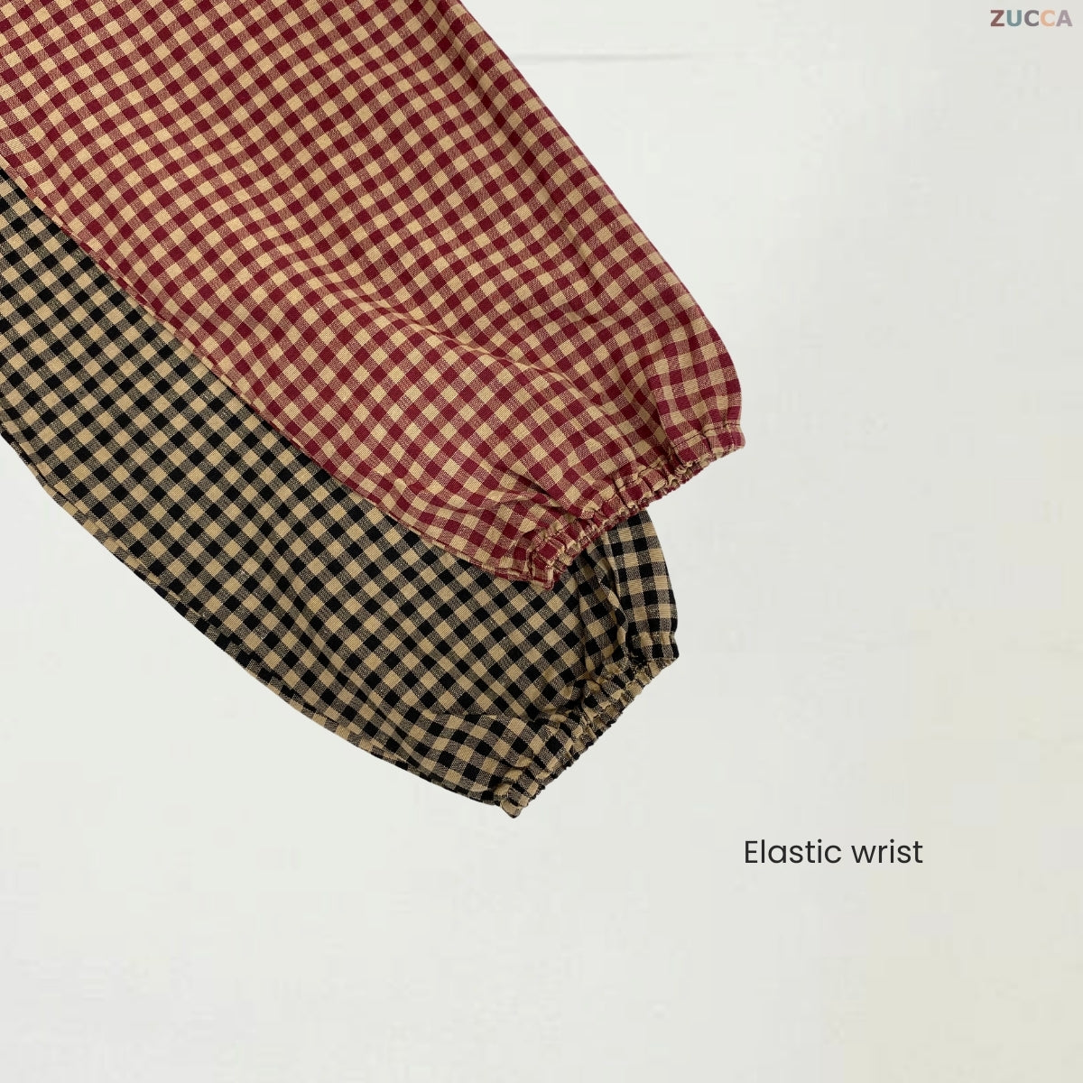 ZUCCA AMANDA BLAUS KASUAL BERPOLA GINGHAM - DM072A