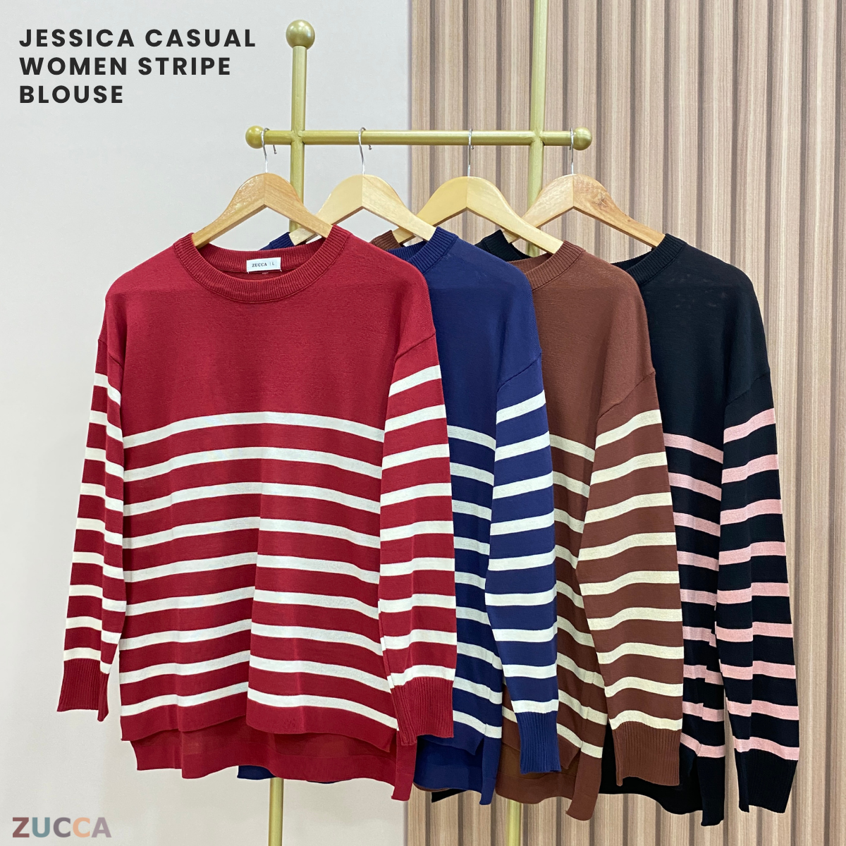 ZUCCA JESSICA COTTON KNIT SEJUK BLOUSE - DM116