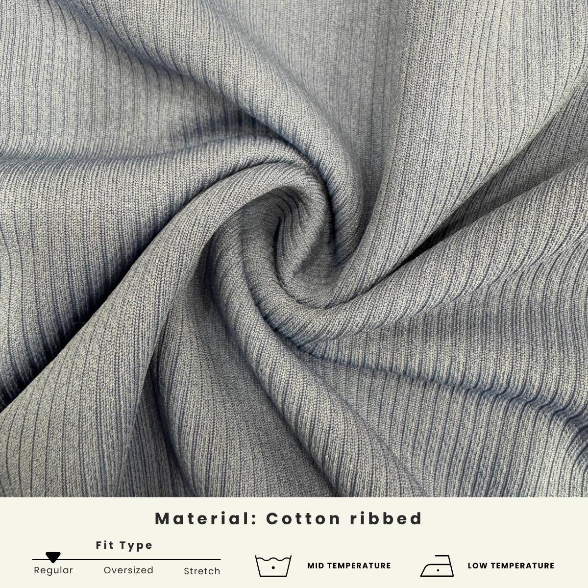 Stacy Ribbed Knit Attached Women Blouse - DM122 Korean Style