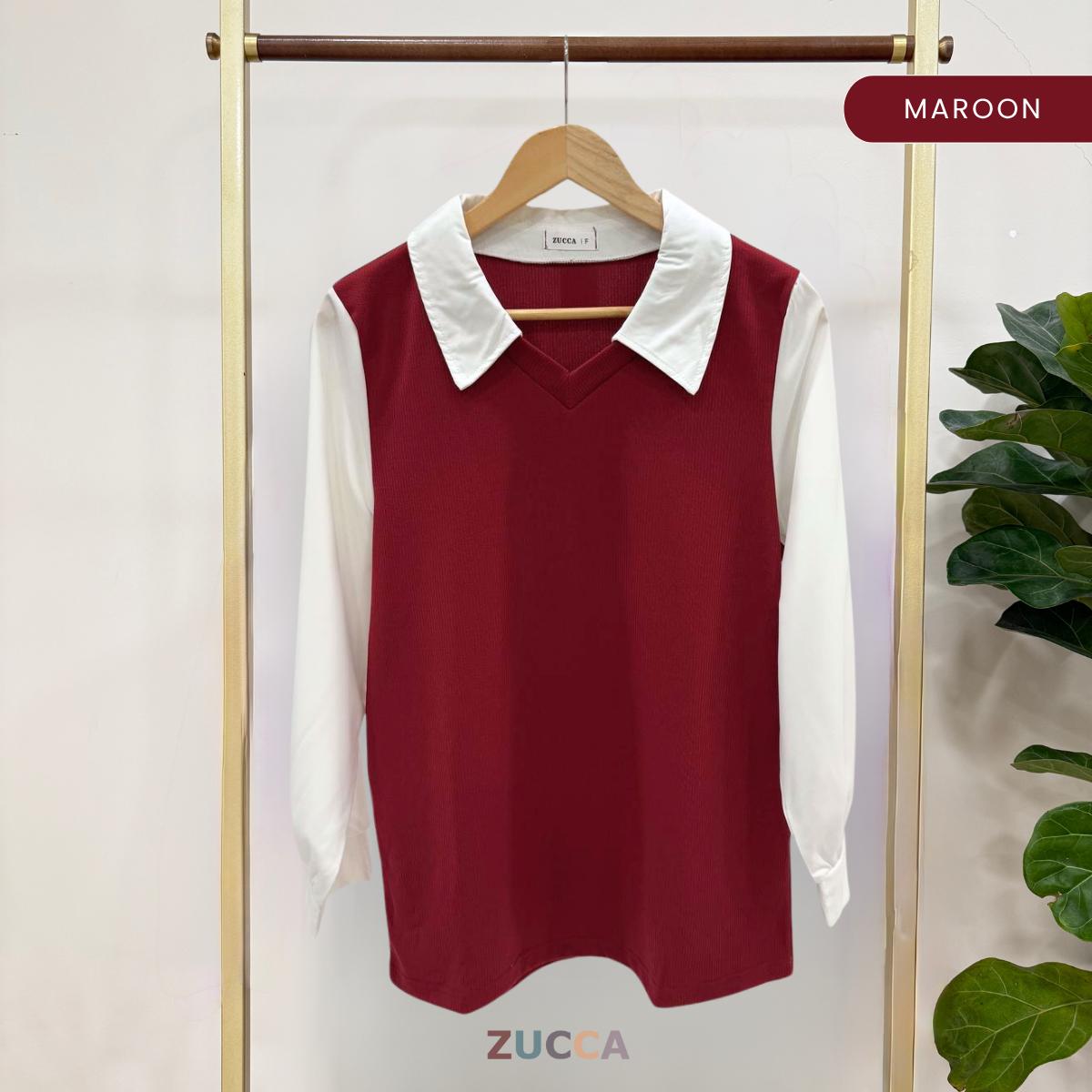 Stacy Ribbed Knit Attached Women Blouse - DM122 Korean Style