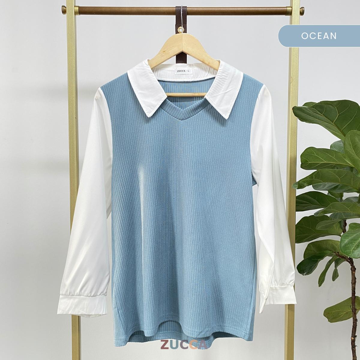 Stacy Ribbed Knit Attached Women Blouse - DM122 Korean Style