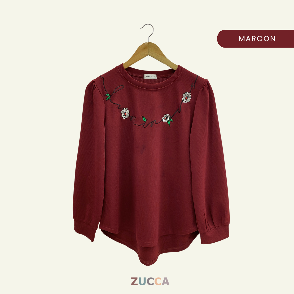 ZUCCA ADISA CASUAL BLOUSE WITH EMBROIDERY DESIGN - DM140