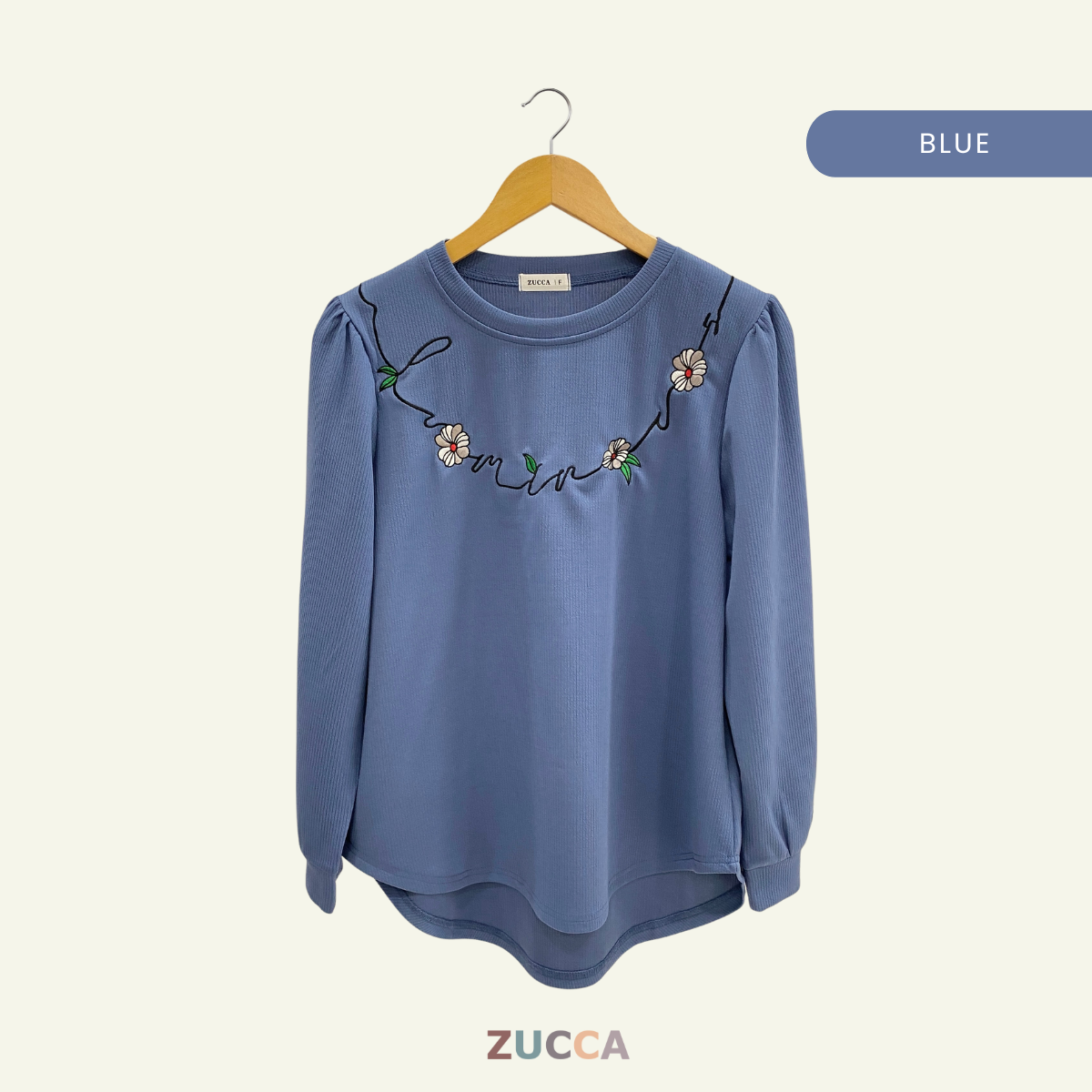 ZUCCA ADISA CASUAL BLOUSE WITH EMBROIDERY DESIGN - DM140