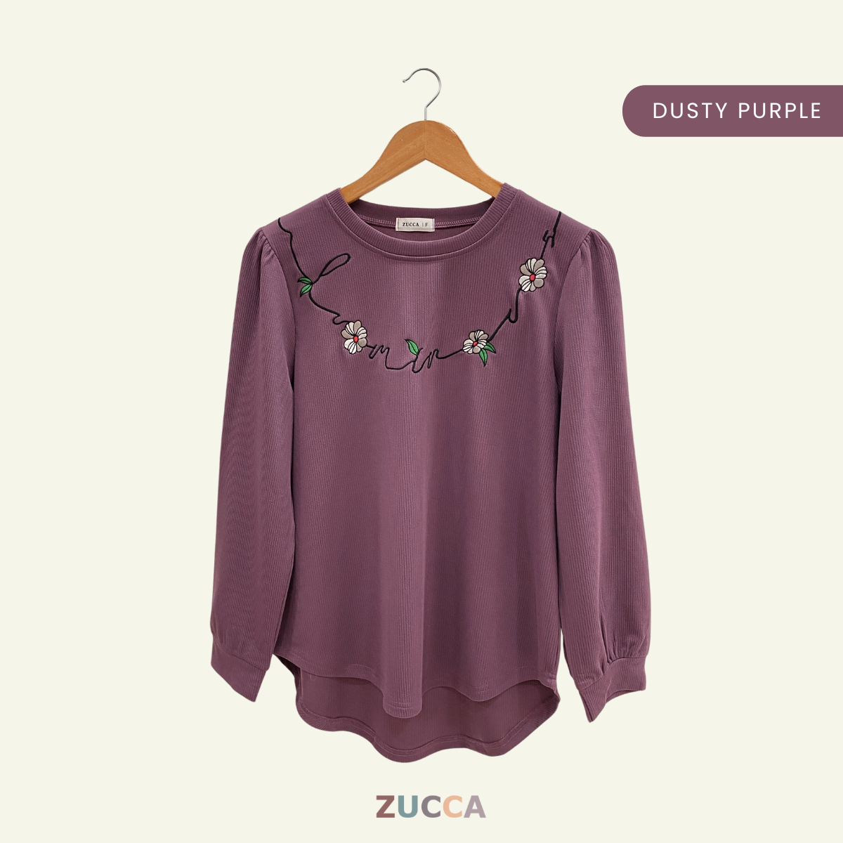 ZUCCA ADISA CASUAL BLOUSE WITH EMBROIDERY DESIGN - DM140