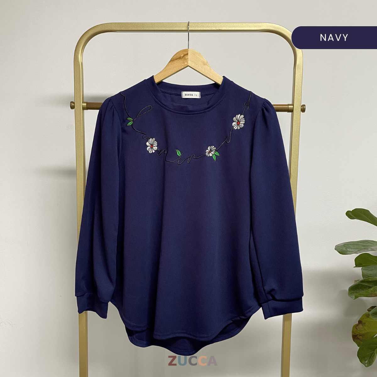 ZUCCA ADISA CASUAL BLOUSE WITH EMBROIDERY DESIGN - DM140