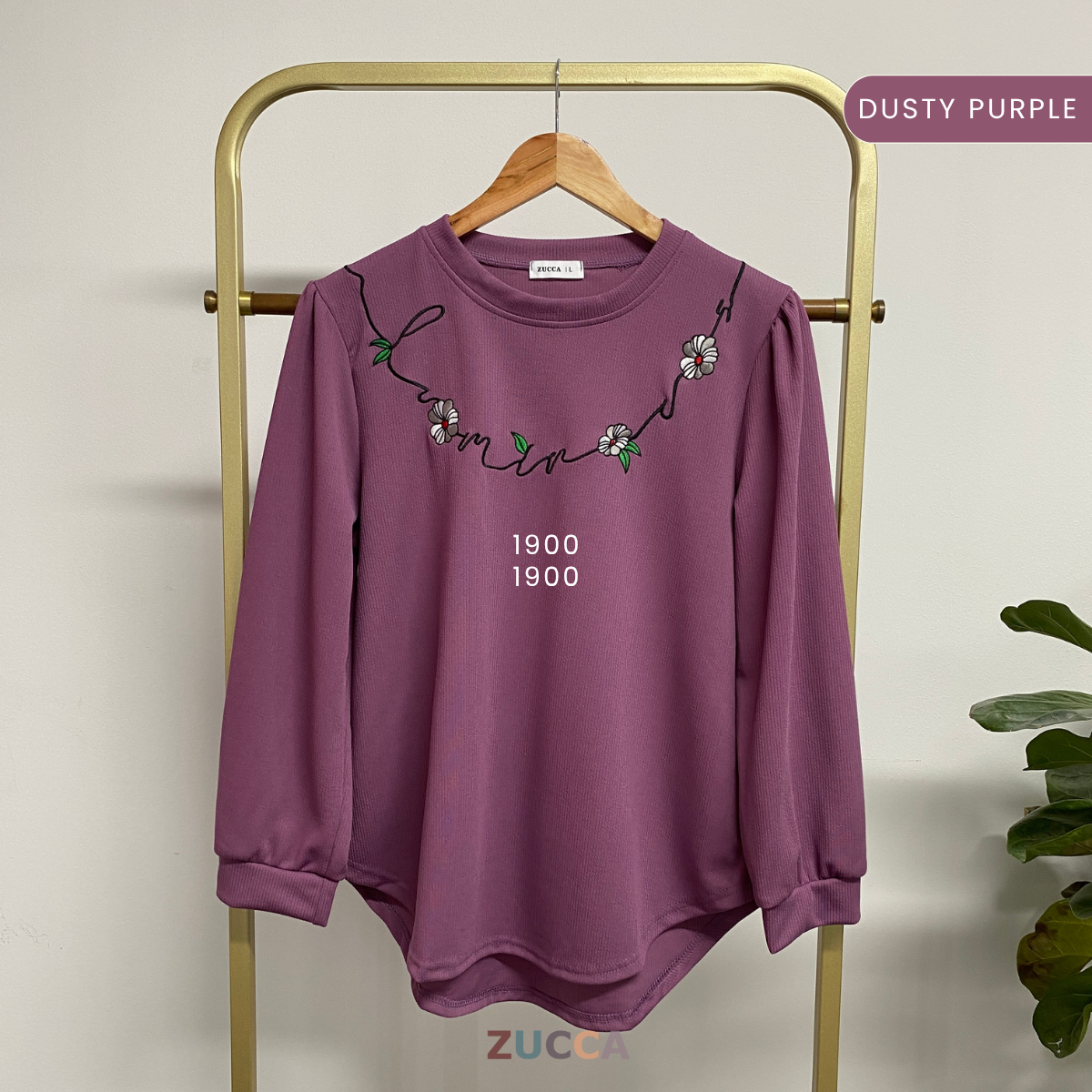 ZUCCA ADISA CASUAL BLOUSE WITH EMBROIDERY DESIGN - DM140