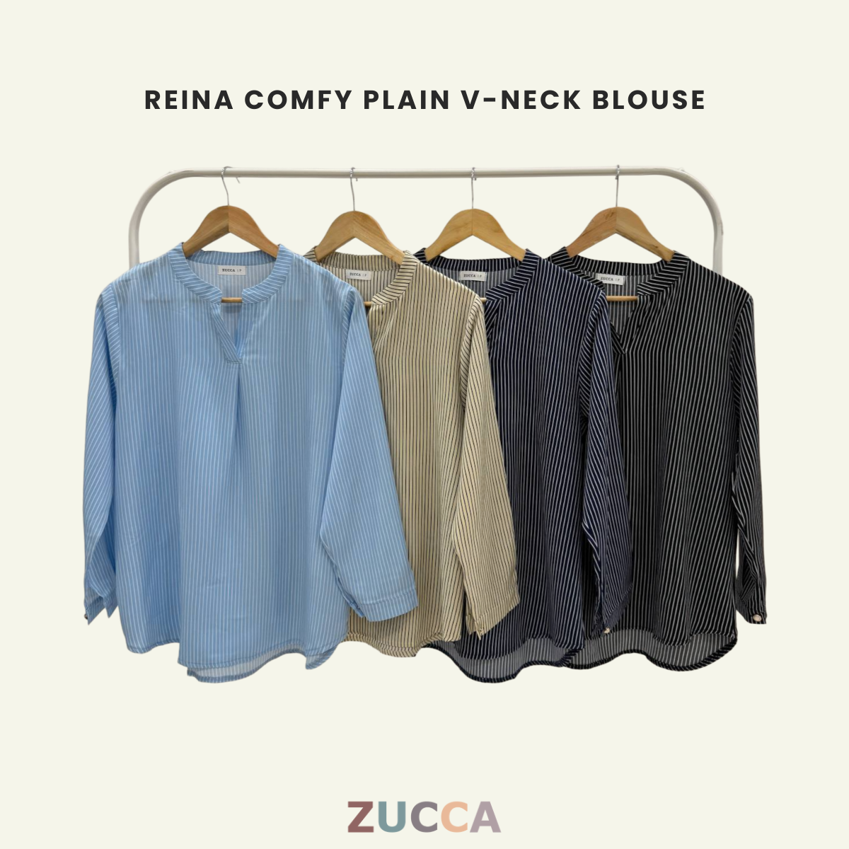 ZUCCA REINA COMFY PLAIN V-NECK BLOUSE - DM144