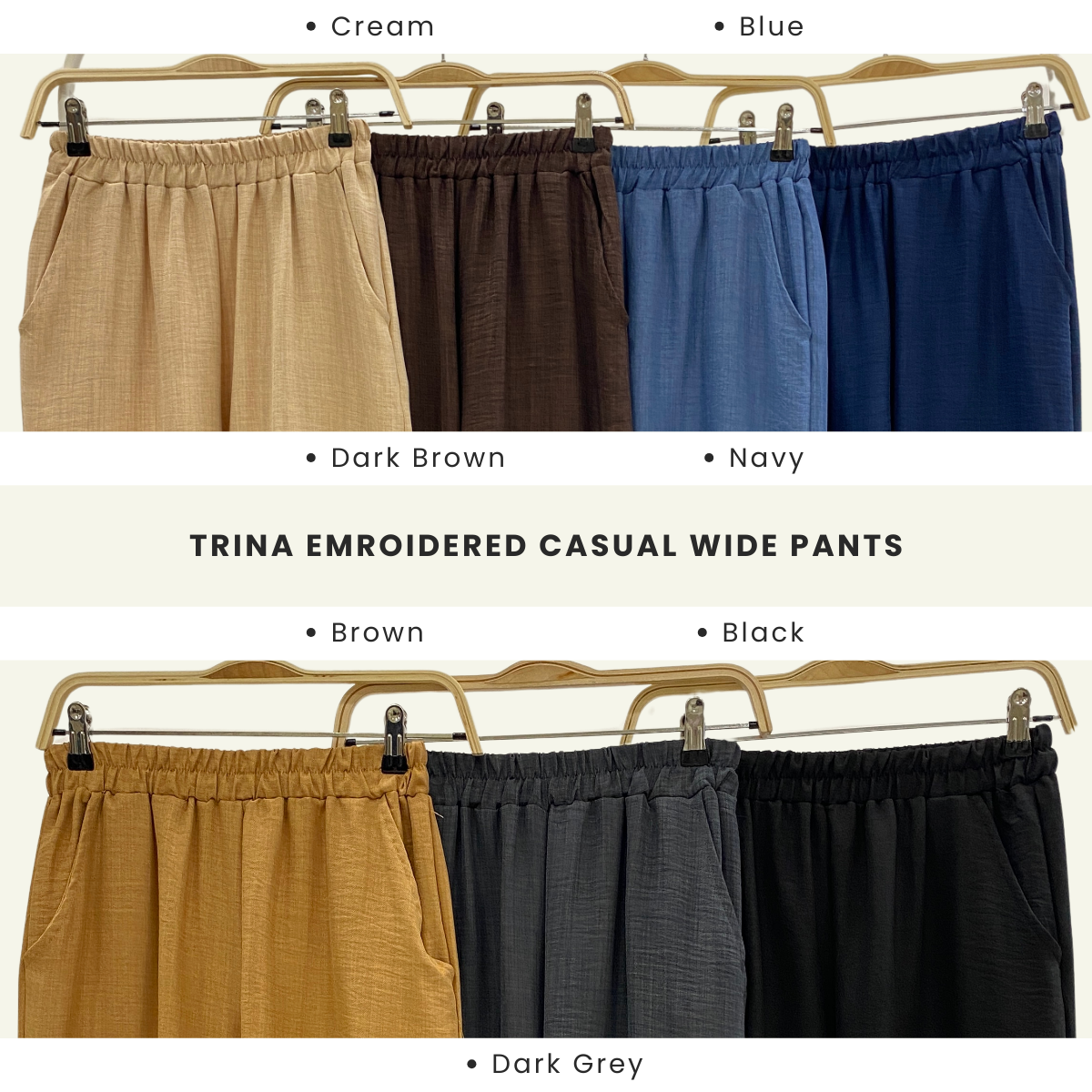 Trina Pants Floral Embroidery Casual DM159