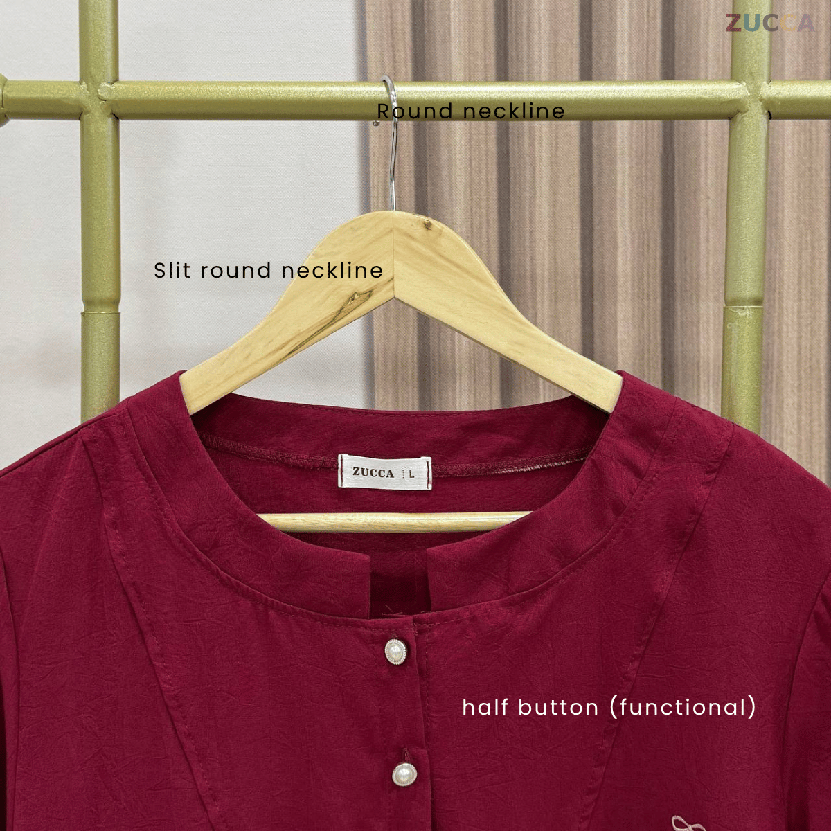 ZUCCA IZZY DOLLY BLOUSE SEPARUH BUTANG - DM173