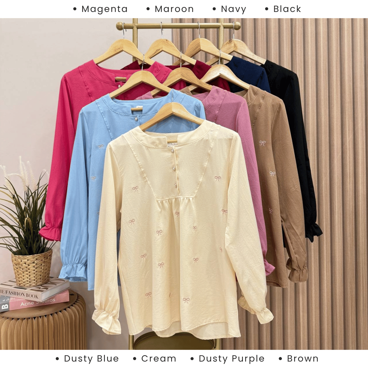 ZUCCA IZZY DOLLY BLOUSE SEPARUH BUTANG - DM173