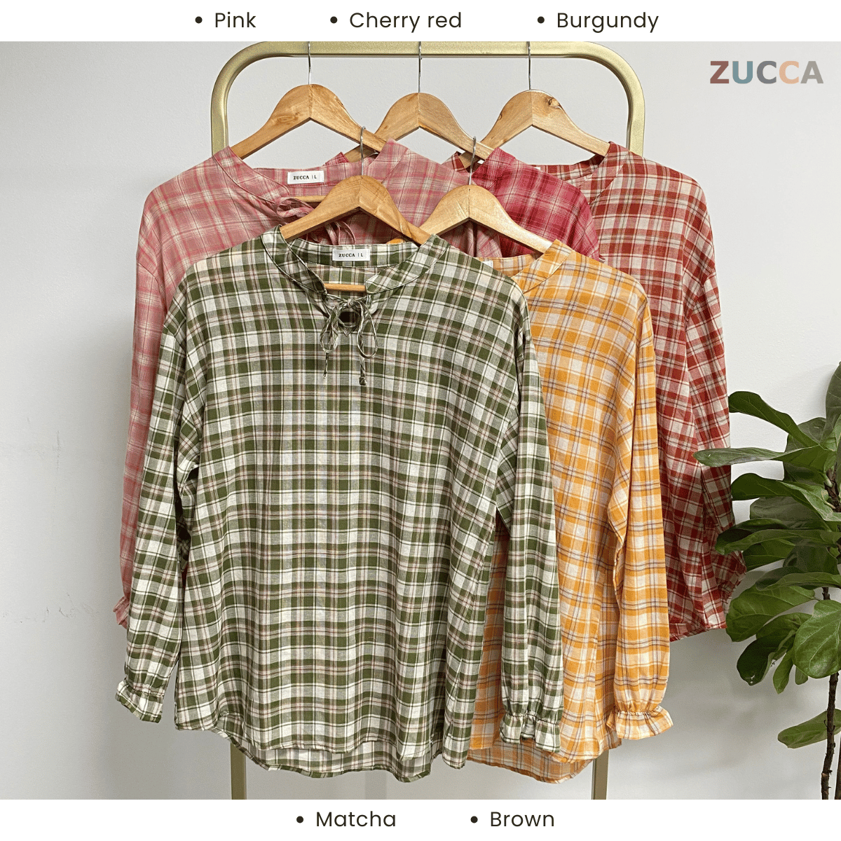 ZUCCA HANIE CASUAL CHECKERED BLOUSE - DM253 Shirts