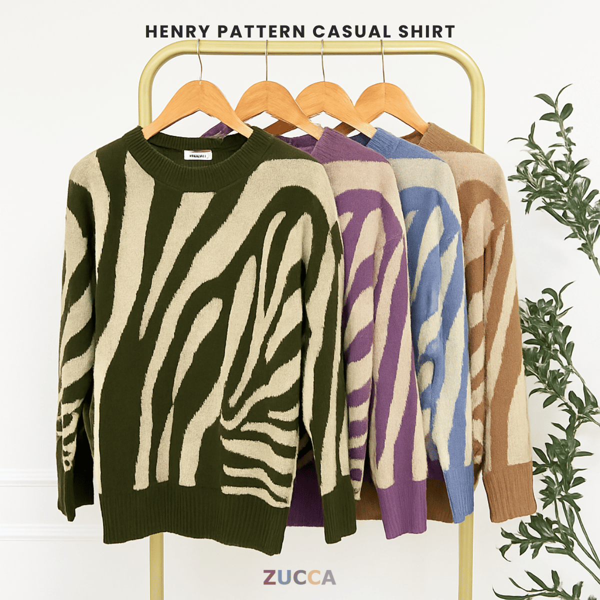 ZUCCA HENRY KOREA STYLE BAGGY COMFY KNITWEAR LABUH - DM190 SWEARSHIRT