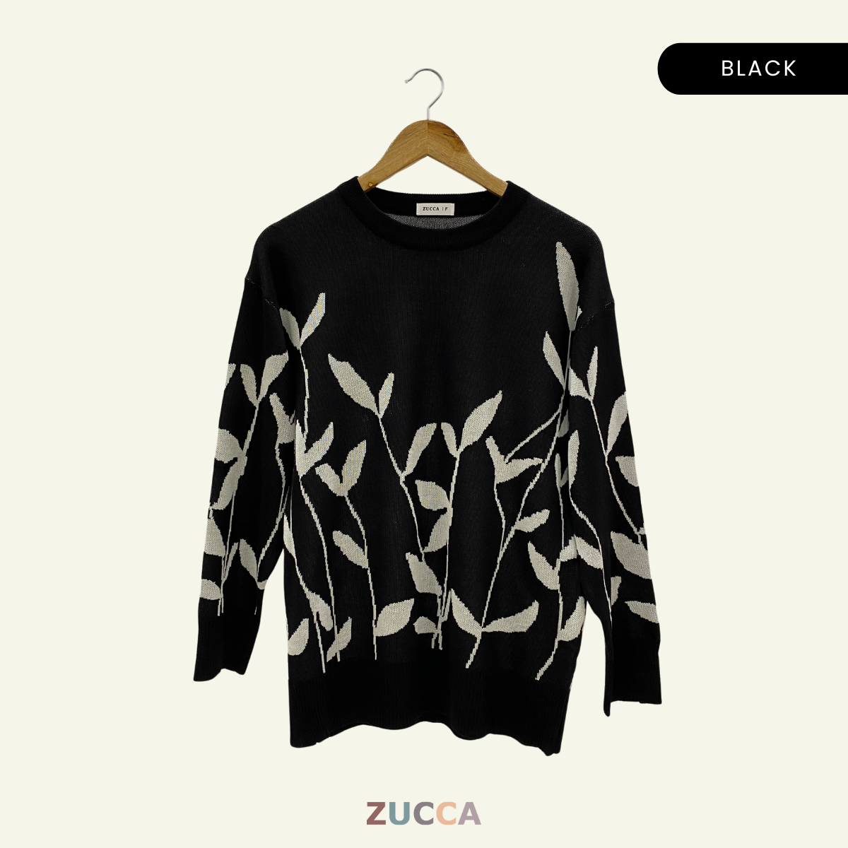 ZUCCA IZARA LEAF PRINT KNIT SHIRT - DM192 KOREAN STYLE