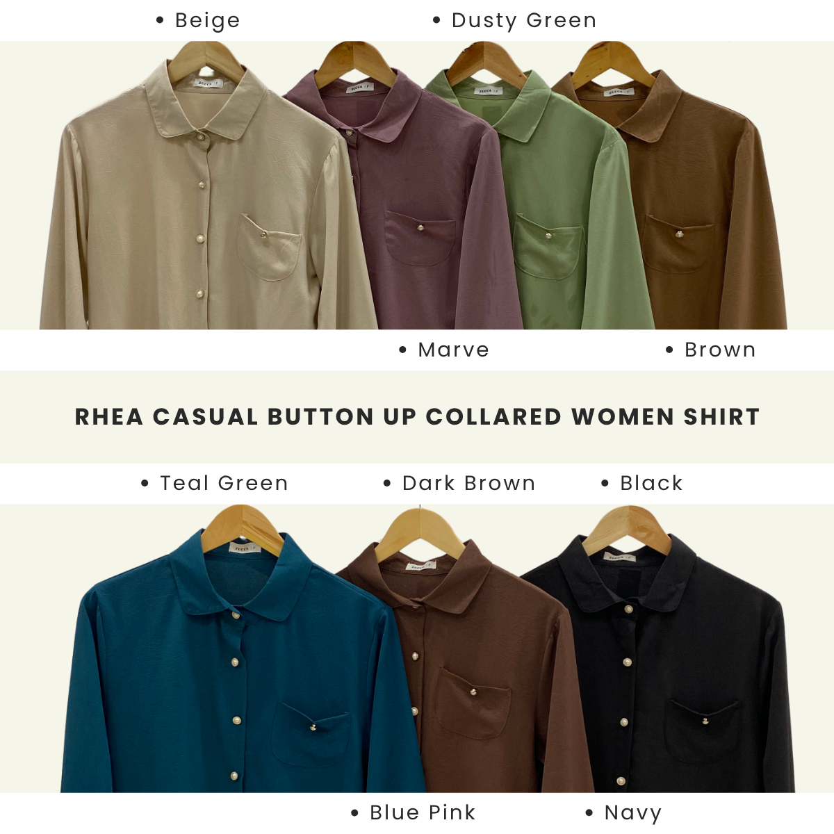 ZUCCA RHEA CASUAL BUTTON UP COLLARED WOMEN SHIRT - DM217 POCKET