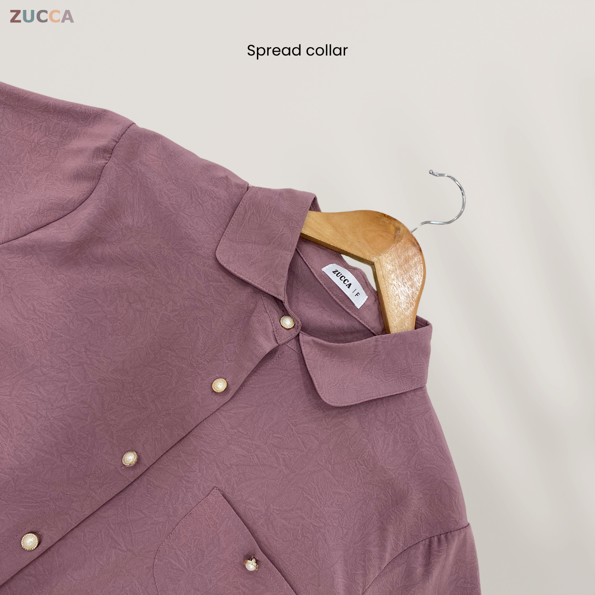 ZUCCA RHEA CASUAL BUTTON UP COLLARED WOMEN SHIRT - DM217 POCKET