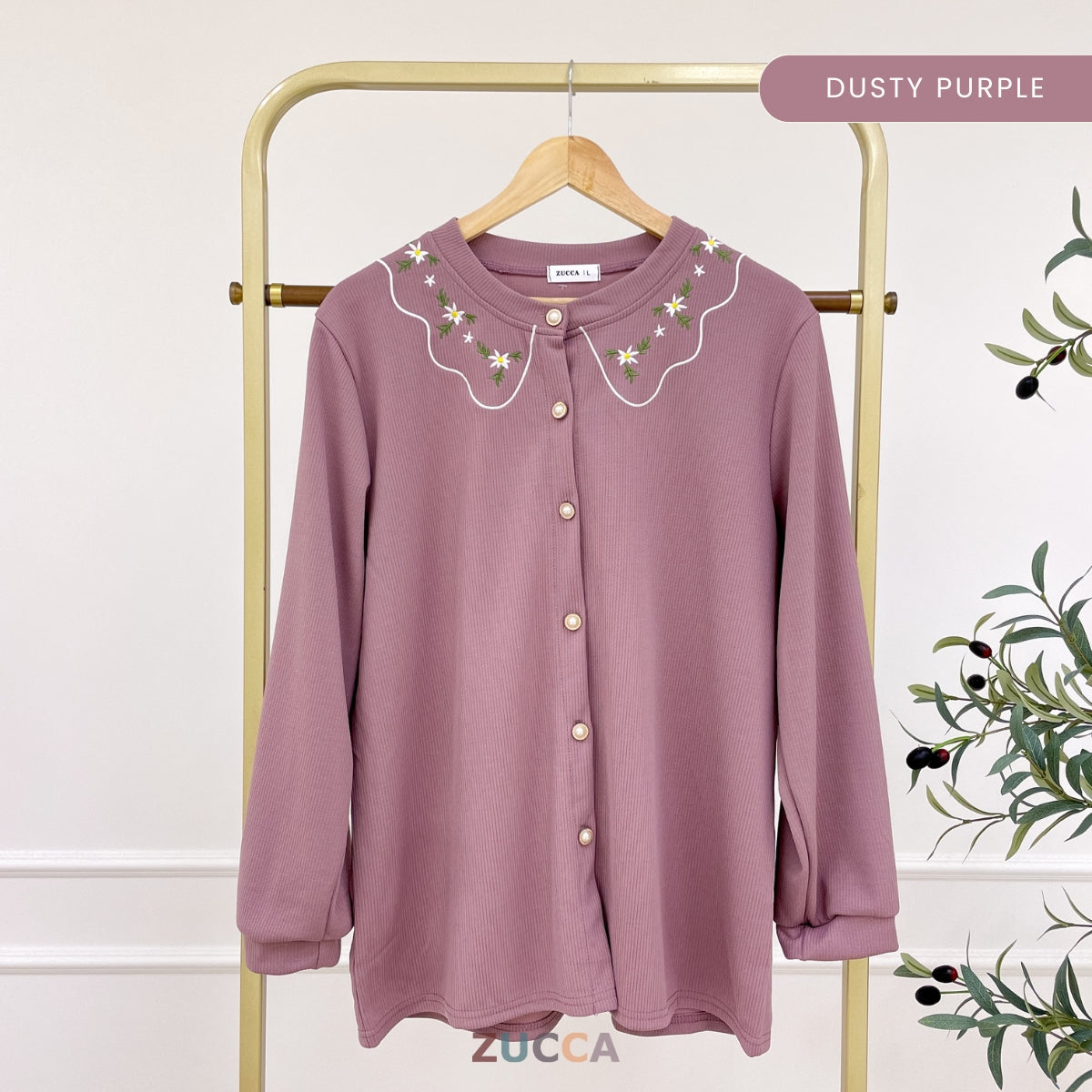 Leya Floral Embroidery Neck Women Blouse - DM233