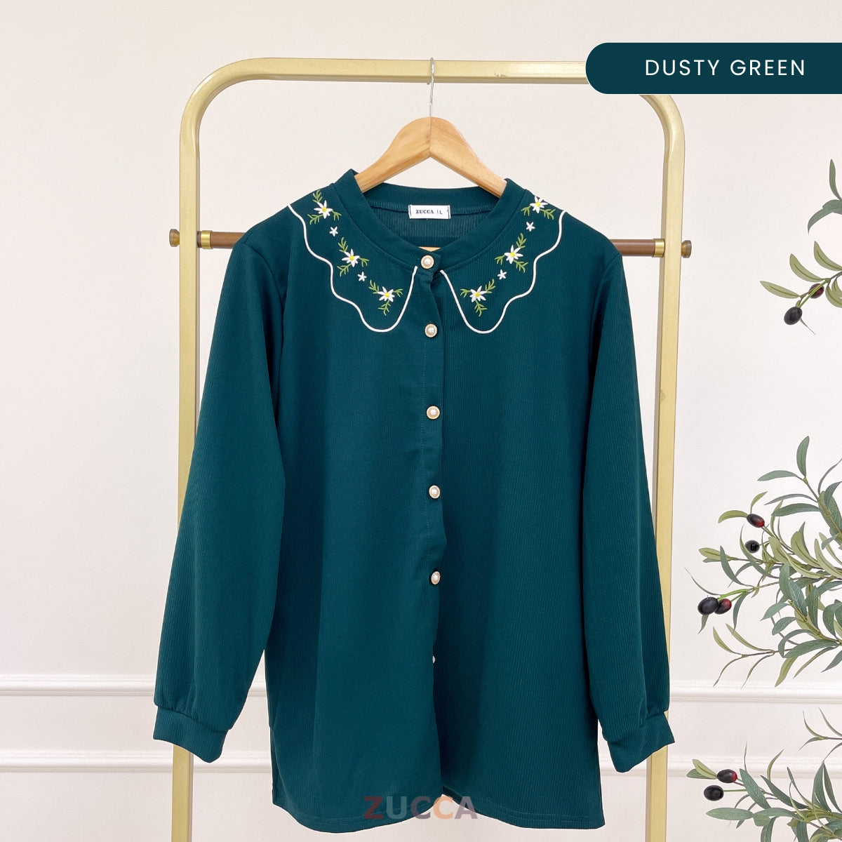 Leya Floral Embroidery Neck Women Blouse - DM233