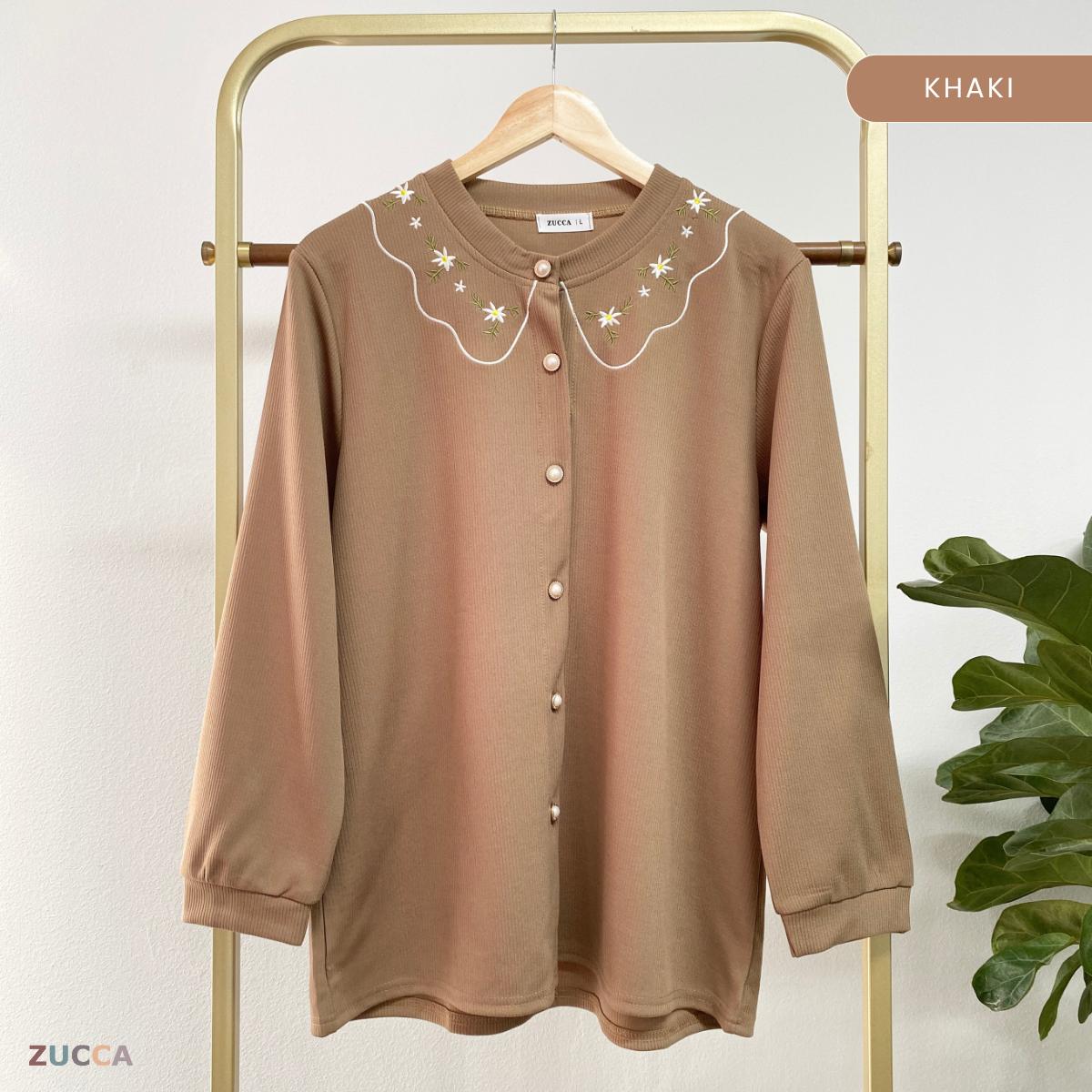 Leya Floral Embroidery Neck Women Blouse - DM233