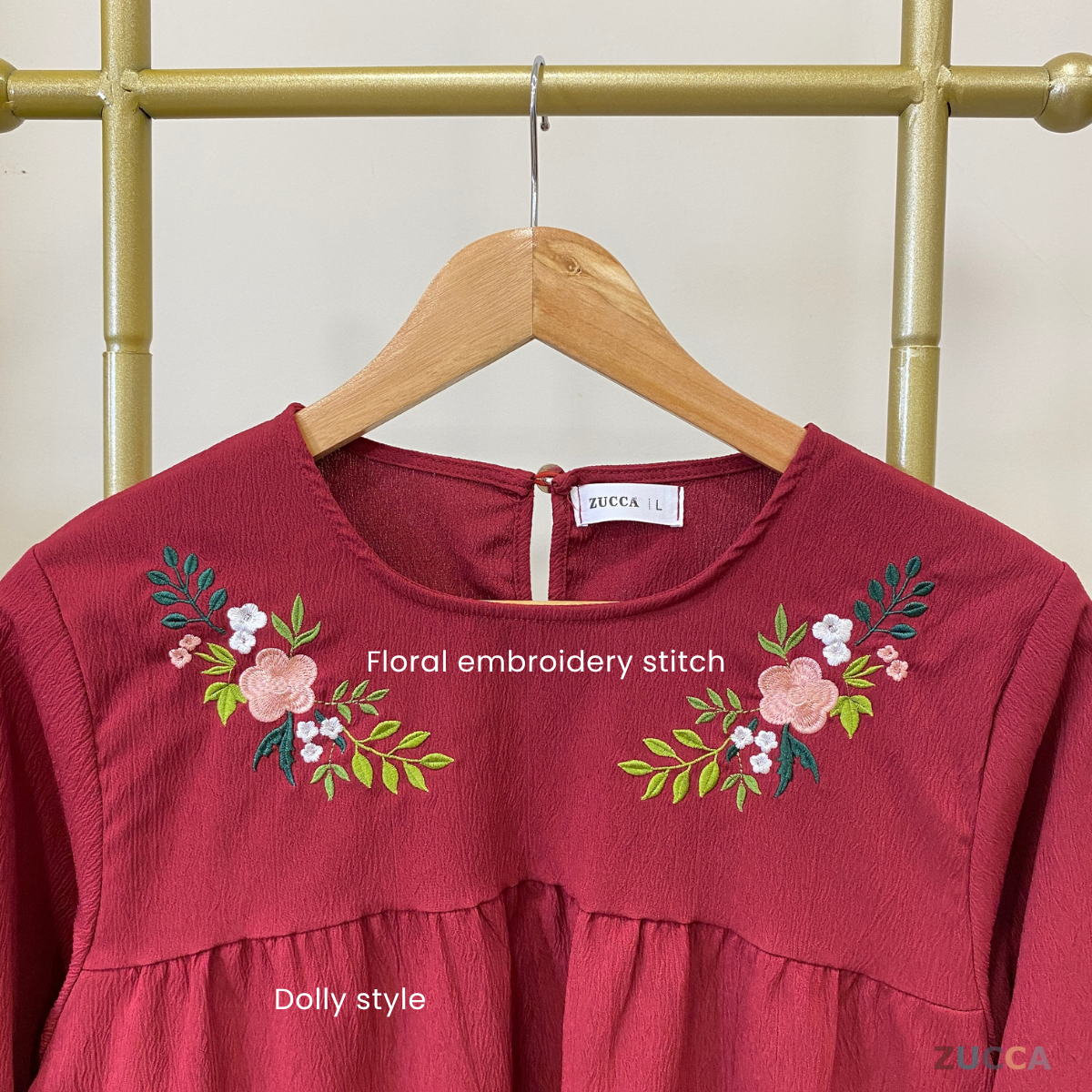ZUCCA INAYA BLOUSE DOLLY SULAMAN FLORAL - DM242 GAYA KOREA Casual Cotton