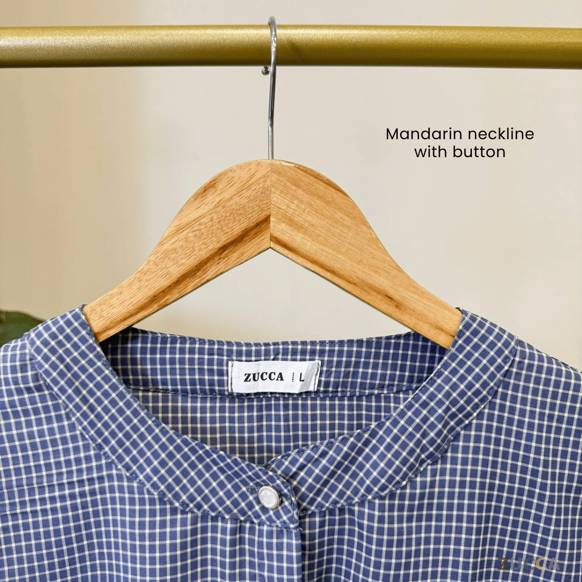 ZUCCA AVELIA GINGHAM CHECKER LONG BLOUSE - DM245 BAJU WANITA