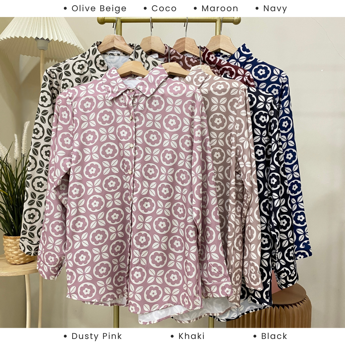 ZUCCA SIERRA ARTISAN PATTERNED BUTTON UP BLOUSE - DM249